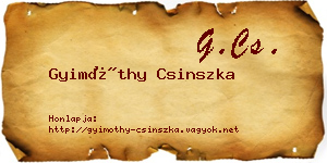 Gyimóthy Csinszka névjegykártya